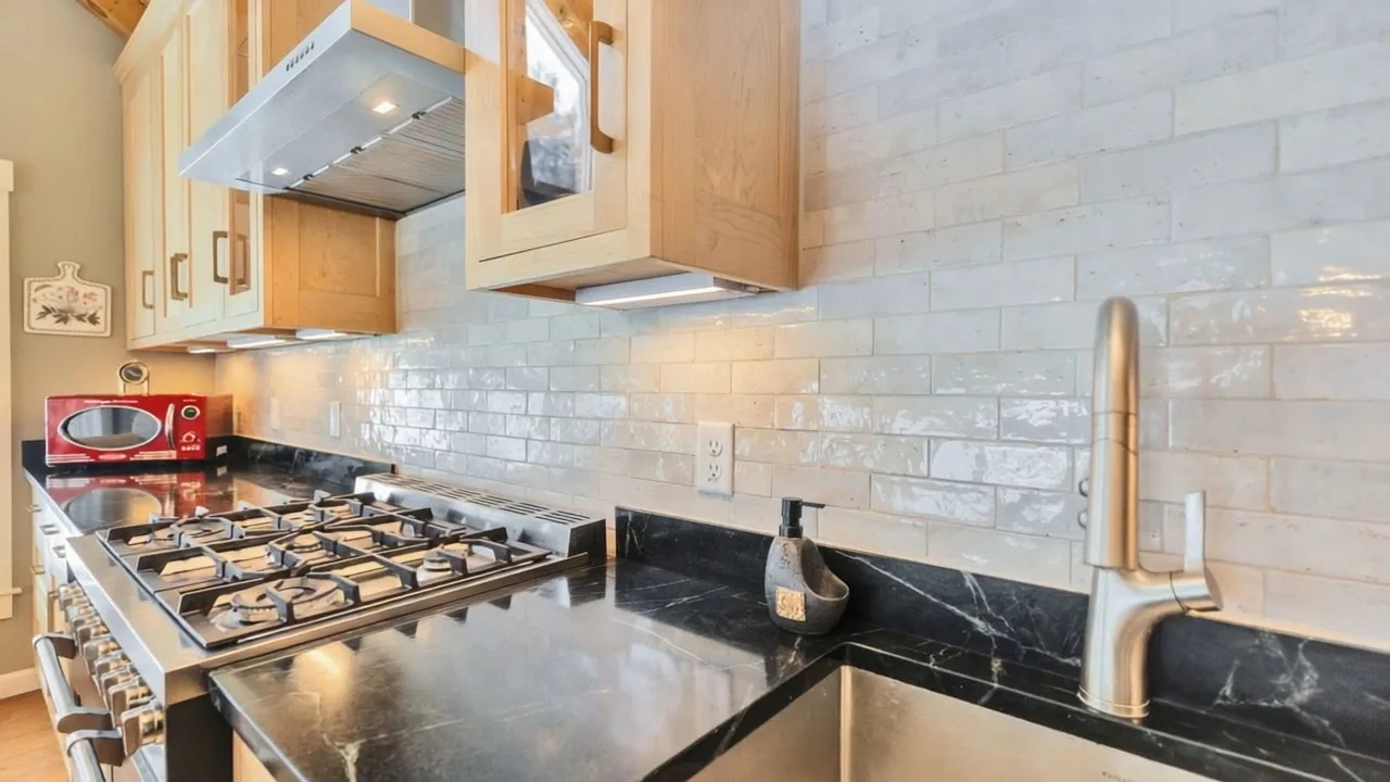 Motion-constrained property photo example 4: Kitchen crop is usable but tight
