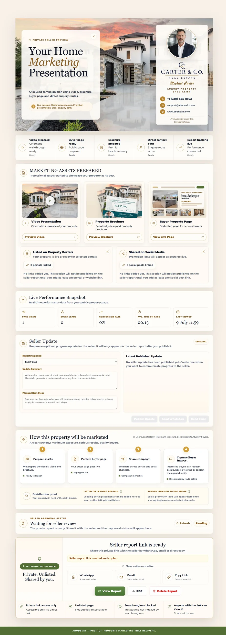 AbodeVid seller presentation generated for the same listing