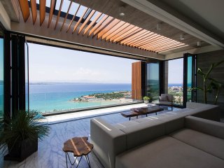 Ocean view living room photo used in a property video