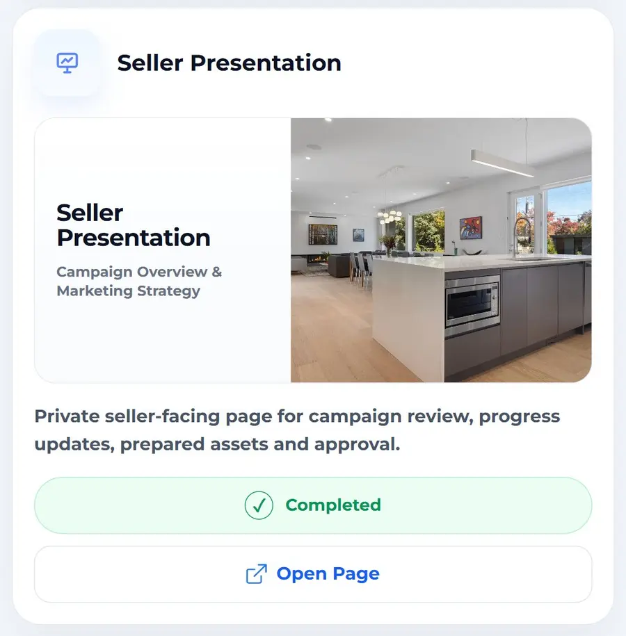 Seller presentation example inside the AbodeVid real estate listing Marketing Kit