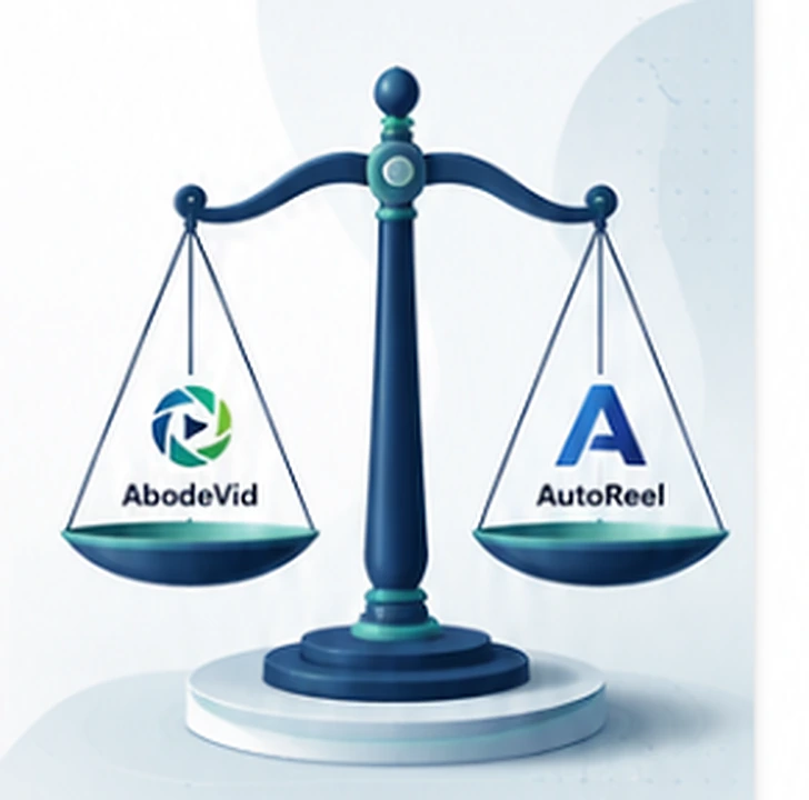 Balance scale comparing AbodeVid and AutoReel